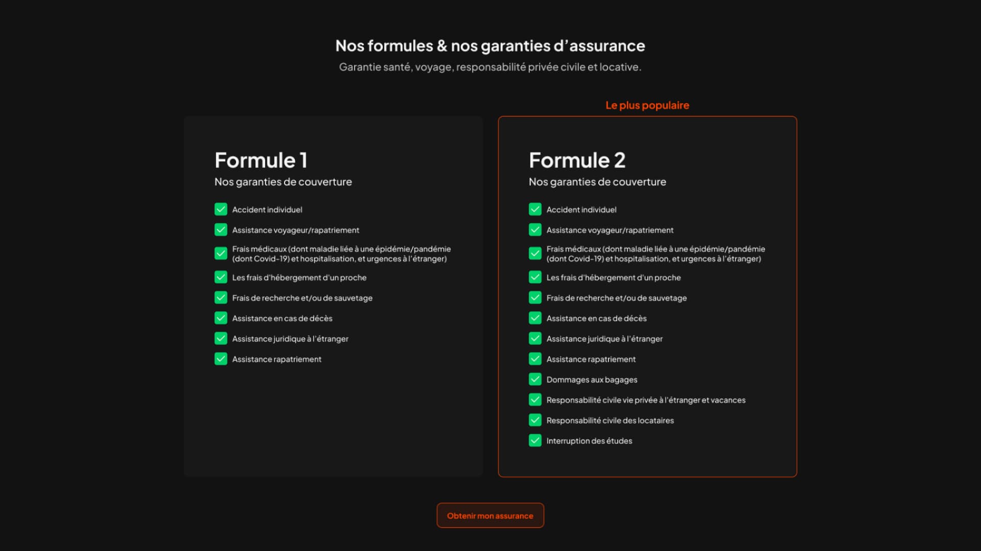 Detailed insurance plans